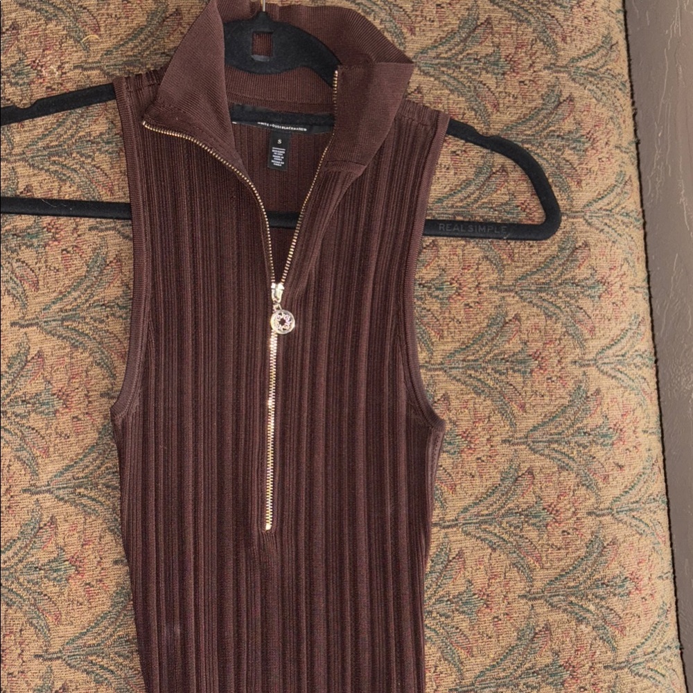 White House Black Market Chocolate Ribbed top